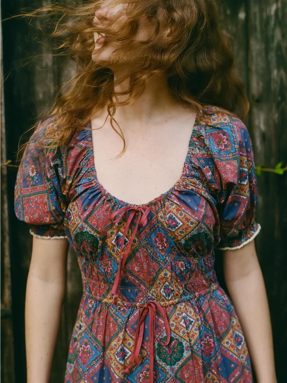 Brynne Dress Ruby Patchwork - Picture 2 of 2